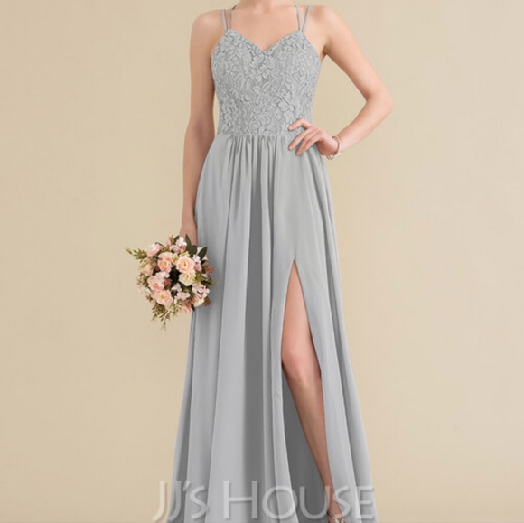 JJs House Dresses Jjs House Sweetheart Lace Chiffon Floor Length